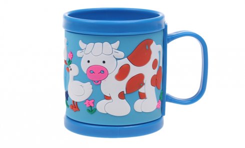 obrázek Hrnek dětský plastový (modrý kravička)