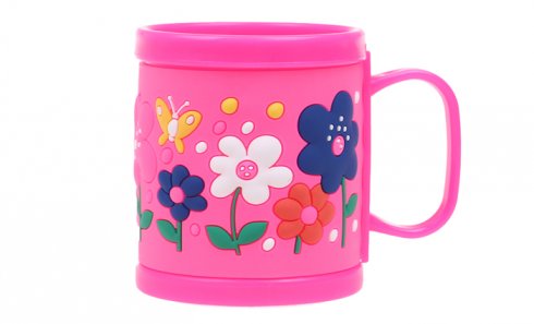 obrázok Hrnček detský plastový (ružový kvetinky)