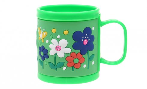 obrázok Hrnček detský plastový (zelený kvetinky)