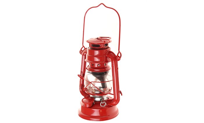 Levně Petrolejová lampa 19 cm červená