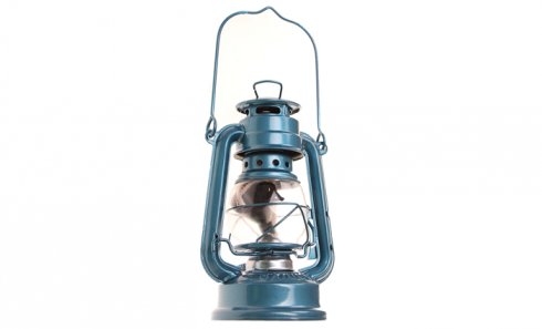 obrázok Petrolejová lampa 19 cm modrá