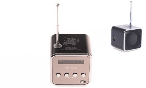 obrázek Mini bezdrátové přenosné FM LED radio černé
