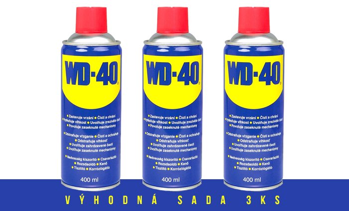 3ks Univerzální mazivo WD-40 400 ml