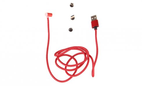 obrázok Magnetický USB kábel  červený