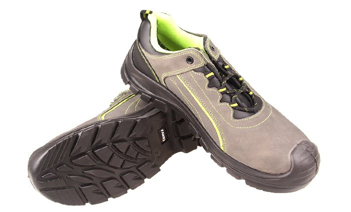 Levně Pracovní boty S3 SRC šedo-zelené 48
