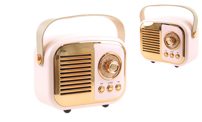 Levně Bluetooth reproduktor retro rádio BS-52D růžové