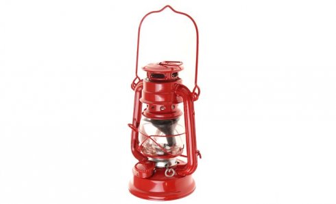 obrázok Petrolejová lampa 25 cm červená
