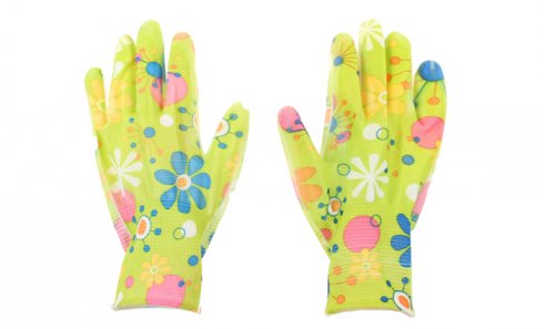 obrázok Záhradné rukavice zelené s kvietkami