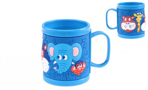 obrázok Hrnček detský plastový (modrý zvieratká)
