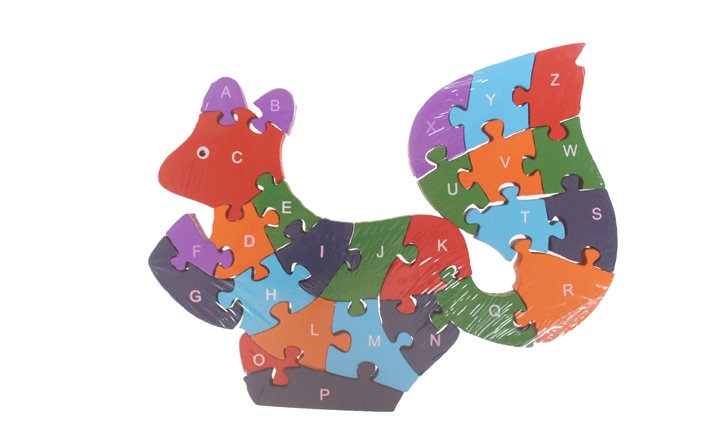 Vzdělávací dřevěné puzzle veverka