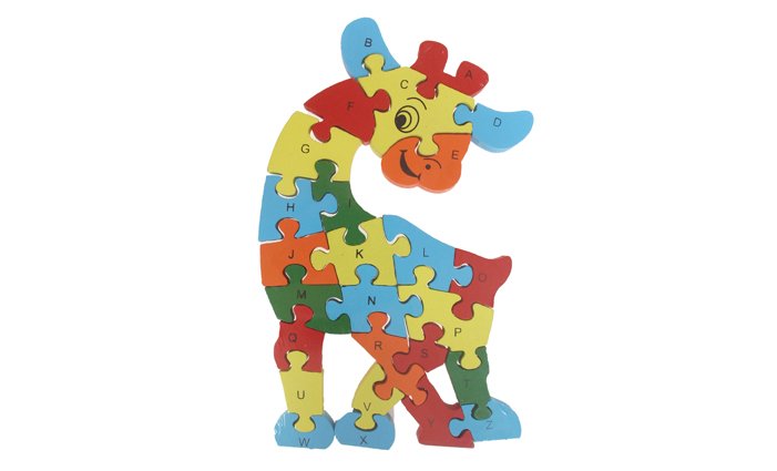 Vzdělávací dřevěné puzzle žirafa var.6