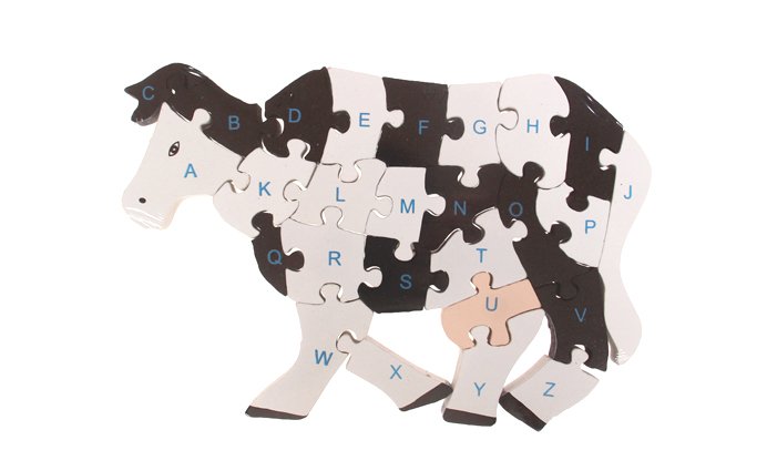 Vzdělávací dřevěné puzzle kráva var.1