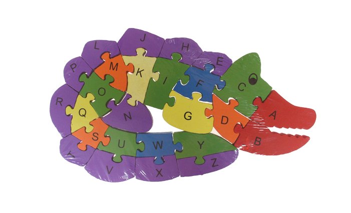 Vzdělávací dřevěné puzzle krokodýl var.2