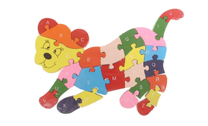 Vzdělávací dřevěné puzzle lvíček