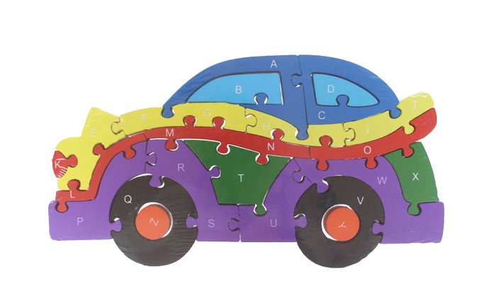 Vzdělávací dřevěné puzzle auto var.2