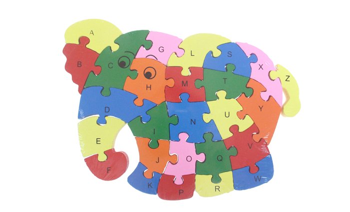 Vzdělávací dřevěné puzzle slon var.1