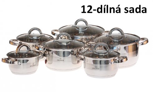 obrázok 12-dielna sada hrncov z nerezovej ocele