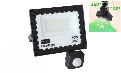 obrázok LED reflektor s pohybovým čidlom 30 W