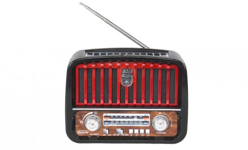 obrázek Přenosné 3pásmové solární rádio černo-červené MUSIC