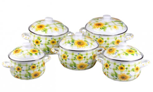 obrázok 10-dielna sada smaltovaných hrncov slnečnice