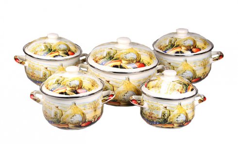 obrázok 10-dielna sada smaltovaných hrncov zátišie
