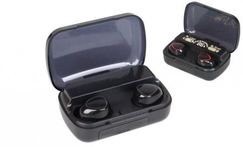 obrázok Bezdrôtové slúchadlá s powerbankou M10 čierne