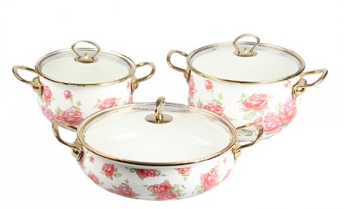 obrázok 6-dielna sada smaltovaných hrncov ZL-8727