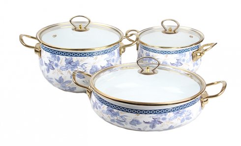 obrázok 6-dielna sada smaltovaných hrncov ZL-8728