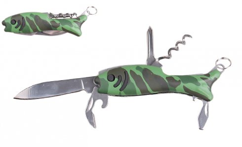 obrázok 5-funkčný vreckový nôž rybička maskáčová