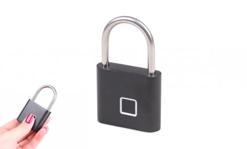 obrázek Visací zámek na otisk prstu černý