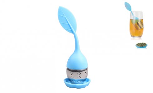 obrázek Silikonové sítko na čaj ve tvaru lístku