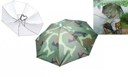 obrázok Skladací dáždnik na hlavu maskáčový