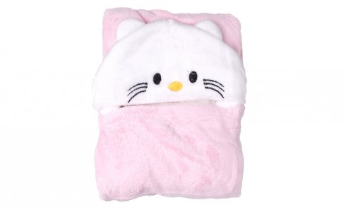 obrázek Dětská deka Happy Baby bílo-růžová – kočička