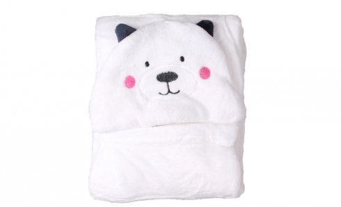 obrázok Detská deka Happy Baby biela – medvedík s tvárou
