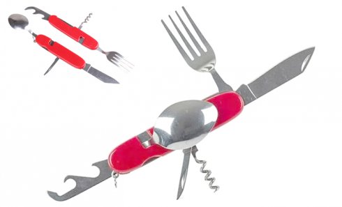 obrázok Multifunkčný kempingový príbor JIN BIN LI červený