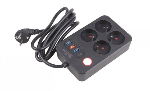 obrázek Prodlužovací kabel 2 m se 4 výstupy a USB