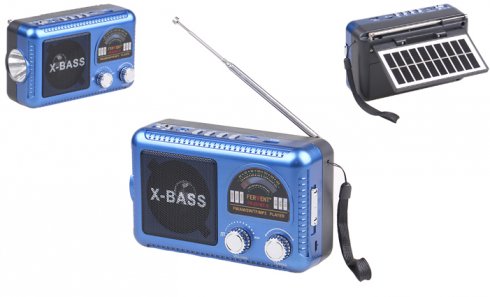 obrázek Solární 3pásmové rádio FERVENT modré