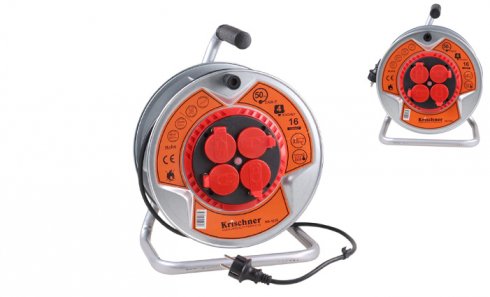 obrázok Predlžovací kábel na bubne 50 m sivý 2,5mm KR-1535