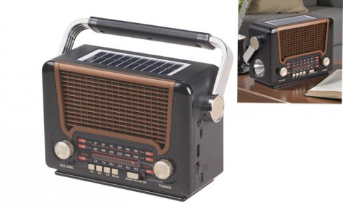 obrázek 3pásmové solární rádio M-527BT hnědé