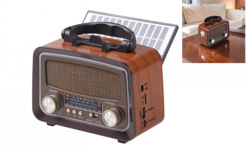 obrázok Solárne prenosné rádio YG-1086mini-S tmavo hnedé