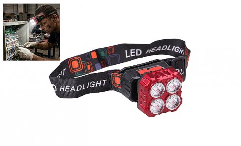 obrázek Dobíjecí LED čelovka HX208-4 červená