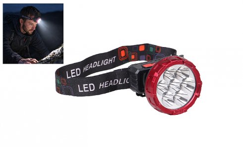 obrázek Dobíjecí LED čelovka HX208-9 červená