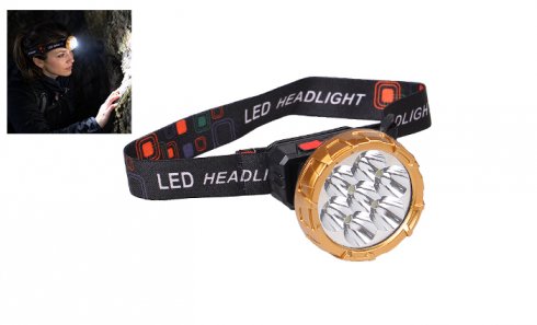 obrázek Dobíjecí LED čelovka HX208-7 zlatá