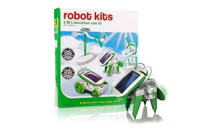 Levně Solar Robot Kits 6 v 1- zelený