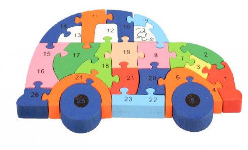 obrázek Vzdělávací dřevěné puzzle auto 