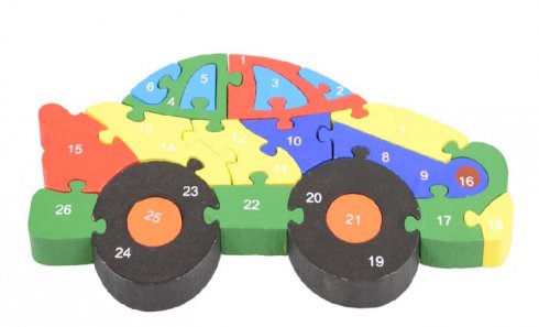 obrázek Vzdělávací dřevěné puzzle auto 