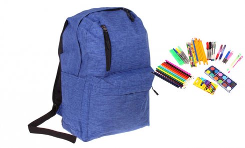 obrázok Batoh s náplňou školských potrieb modrý