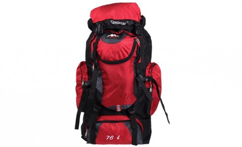 зображення Гірський вуличний рюкзак 76 л червоний
