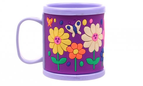 obrázok Hrnček detský plastový (fialový s kvetmi)