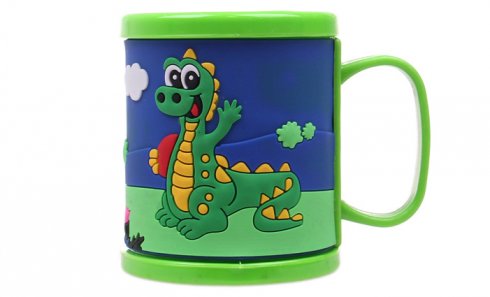 obrázek Hrnek dětský plastový (zelený s krokodýlem)